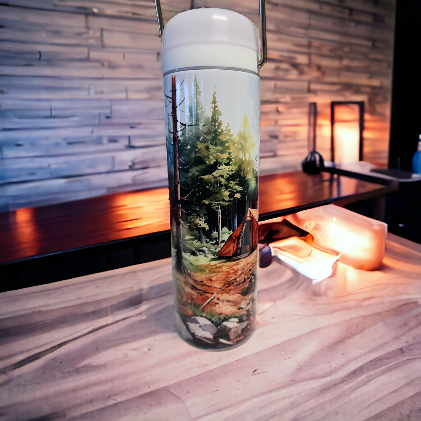 Life is best when you're camping lantern tumbler