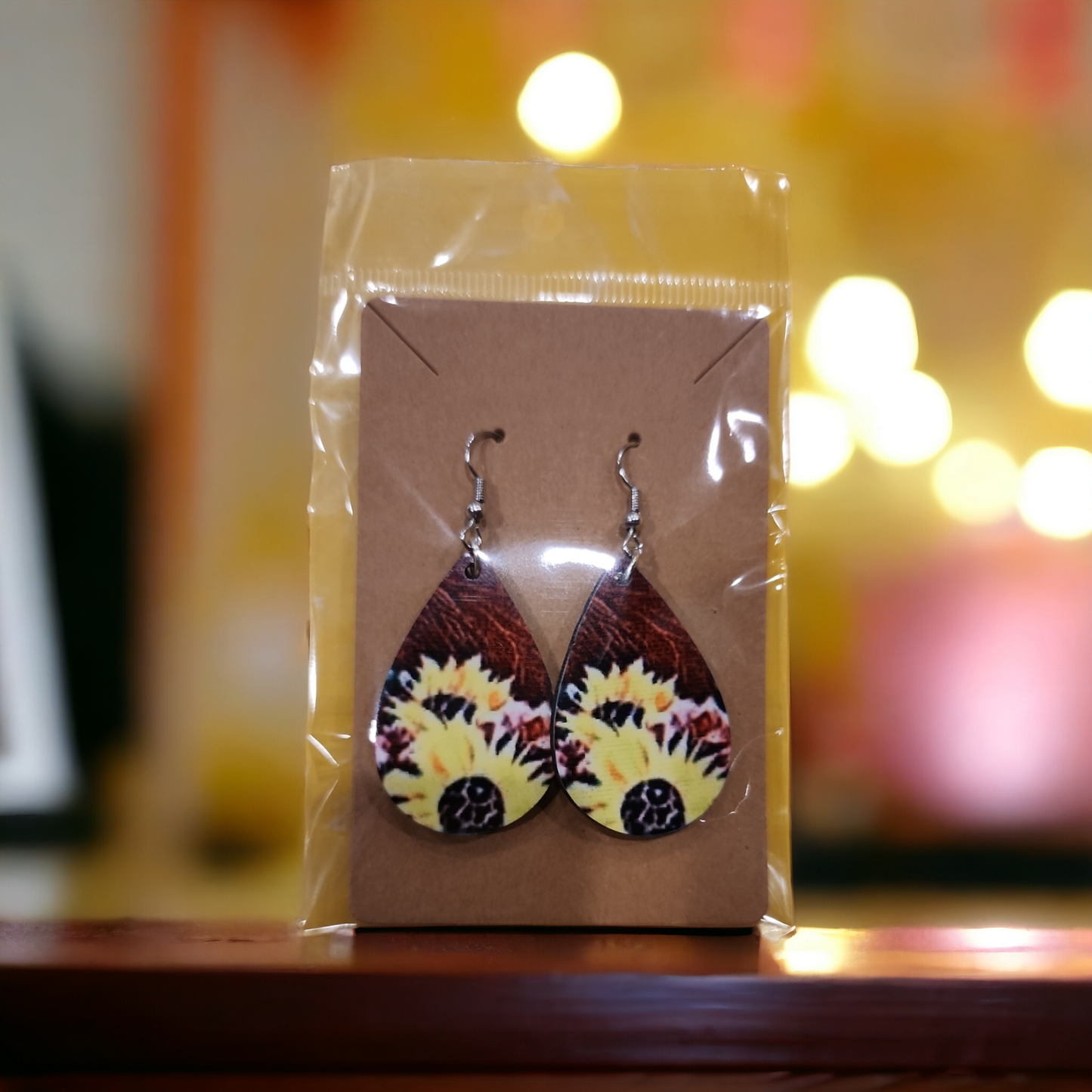 Burgandy Sunflowers Earrings