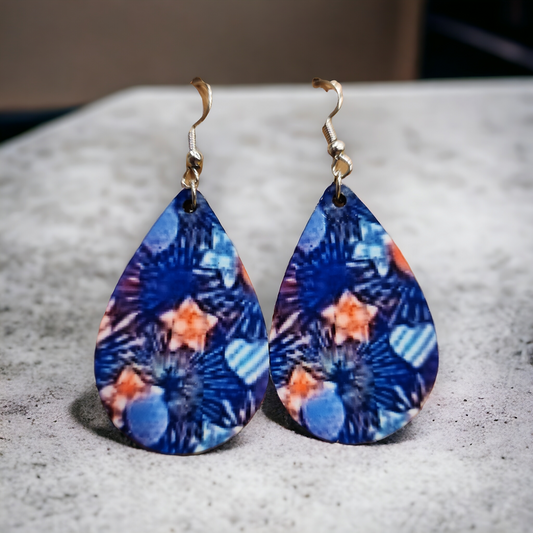 Exploding stars earrings