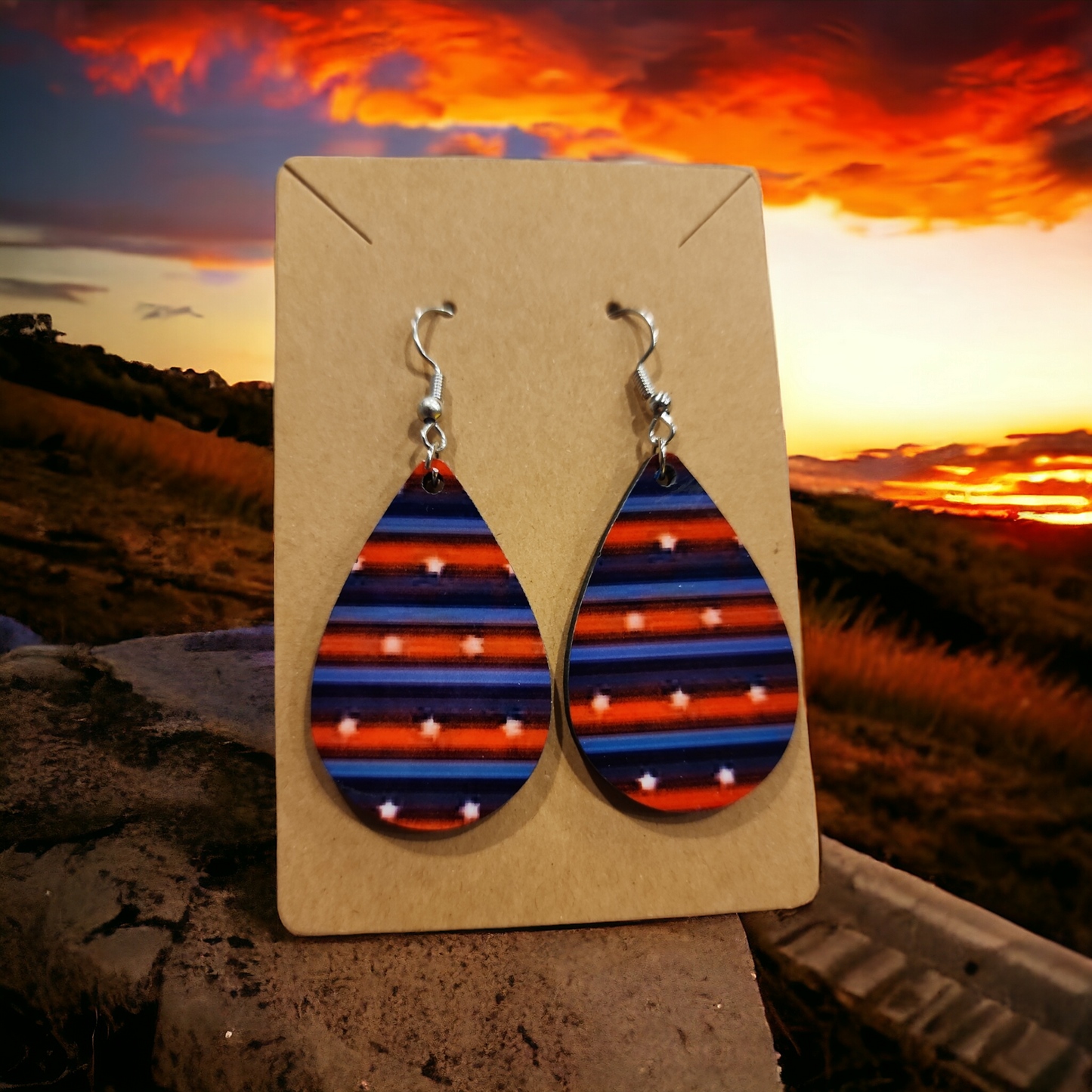 Stripes and stars earrings