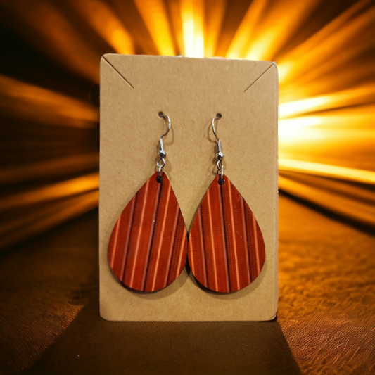 Striped Red Earrings