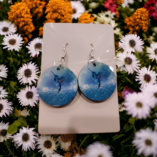 Blue Hummingbird Earrings