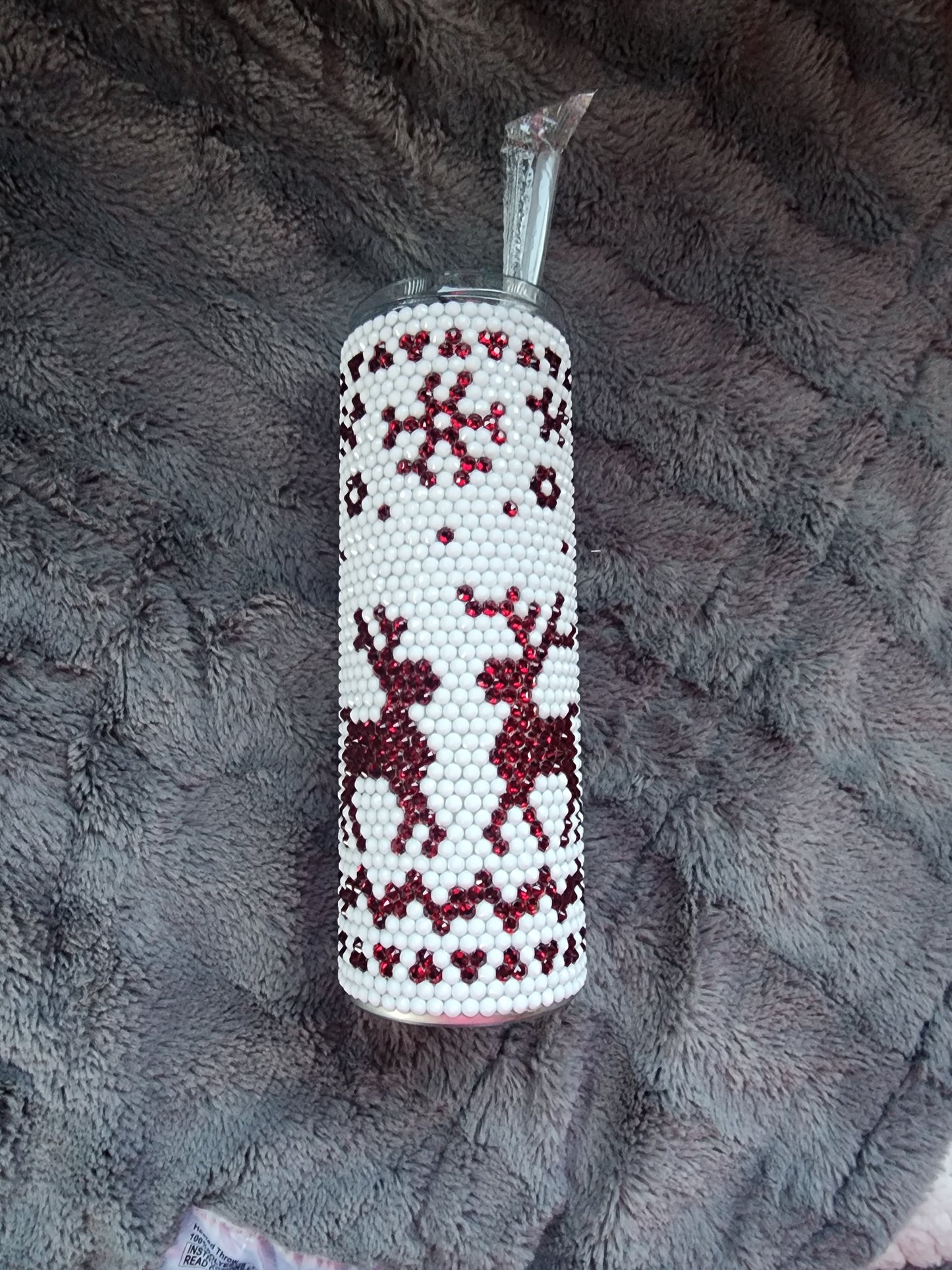 Reindeer Rhinestoned Tumbler